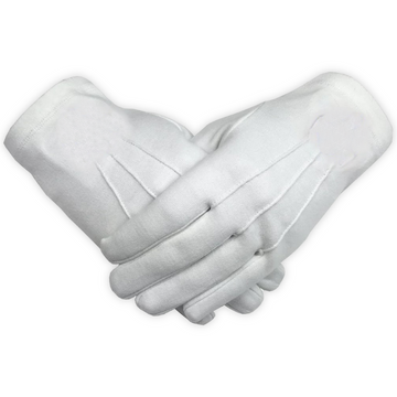 Classic White Cotton Masonic Gloves – Formal Regalia Gloves for Ceremonies, Lodge Meetings & Ritual Use