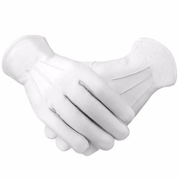 Plain Unlined White Lambskin Leather Gloves – Elegant Masonic Dress Gloves