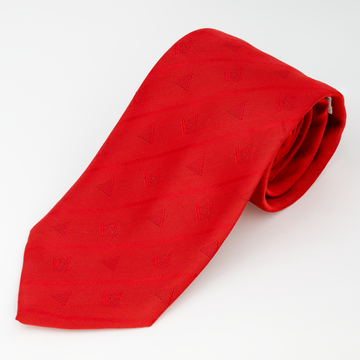 Red Masonic Tie – Square & Compass & Triangle Design
