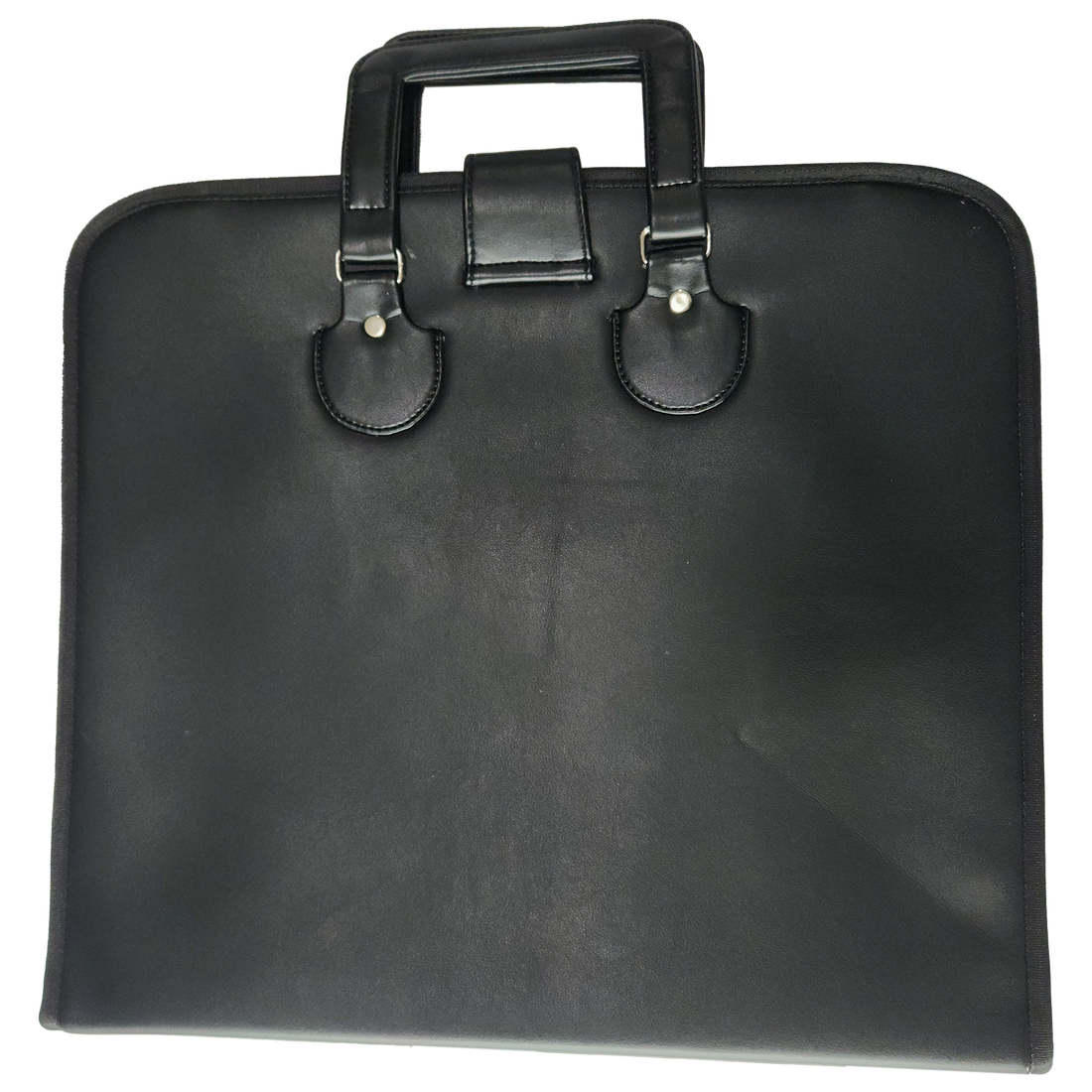 Past Master Apron Case - Machine Embroidery on Black Faux Leather