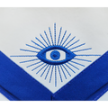 Machine-Embroidered Master Mason Apron with Square and Compass Design
