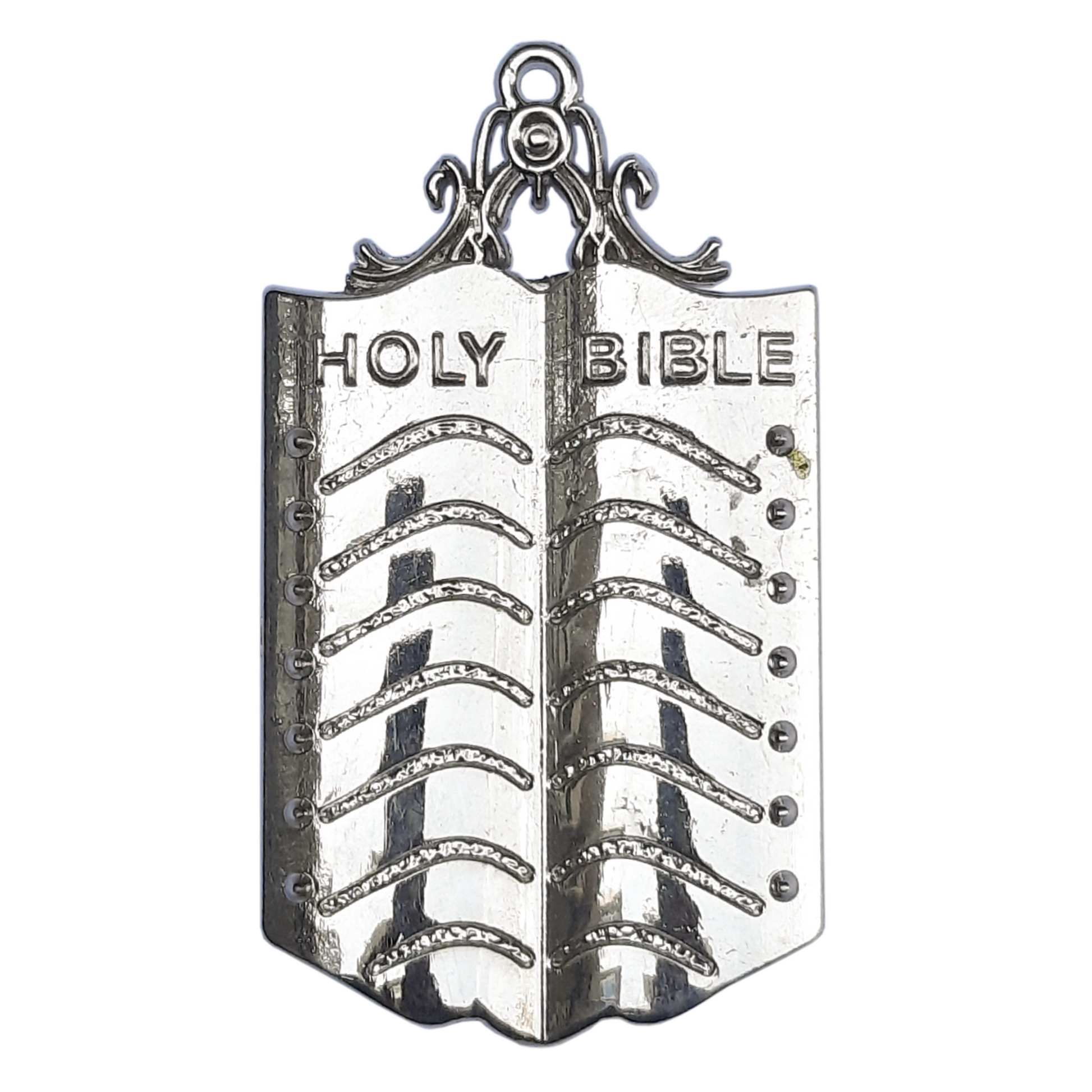 Chaplain Jewel – Open Holy Bible, silver Masonic officer jewel