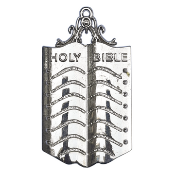 Chaplain Jewel – Open Holy Bible, silver Masonic officer jewel