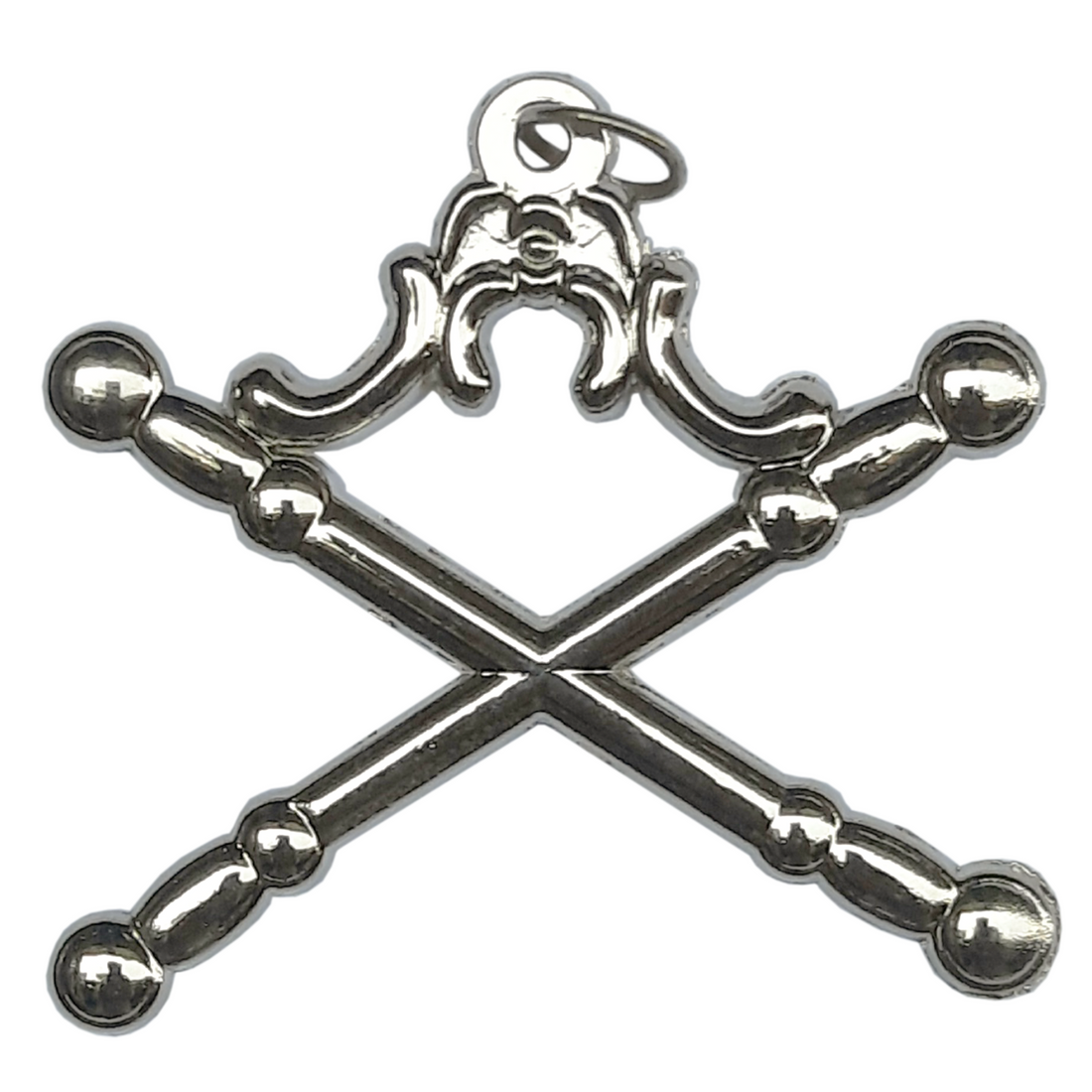 Marshal Jewel – Crossed Batons, silver Masonic officer jewel