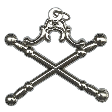 Marshal Jewel – Crossed Batons, silver Masonic officer jewel