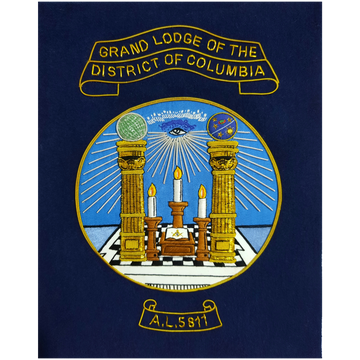 Grand Lodge of Washington DC - Hand Embroidered Gift Frame
