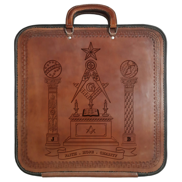 Customized Texas-Size Hand-Tooled Brown Leather Apron Case | Michael B. Smith