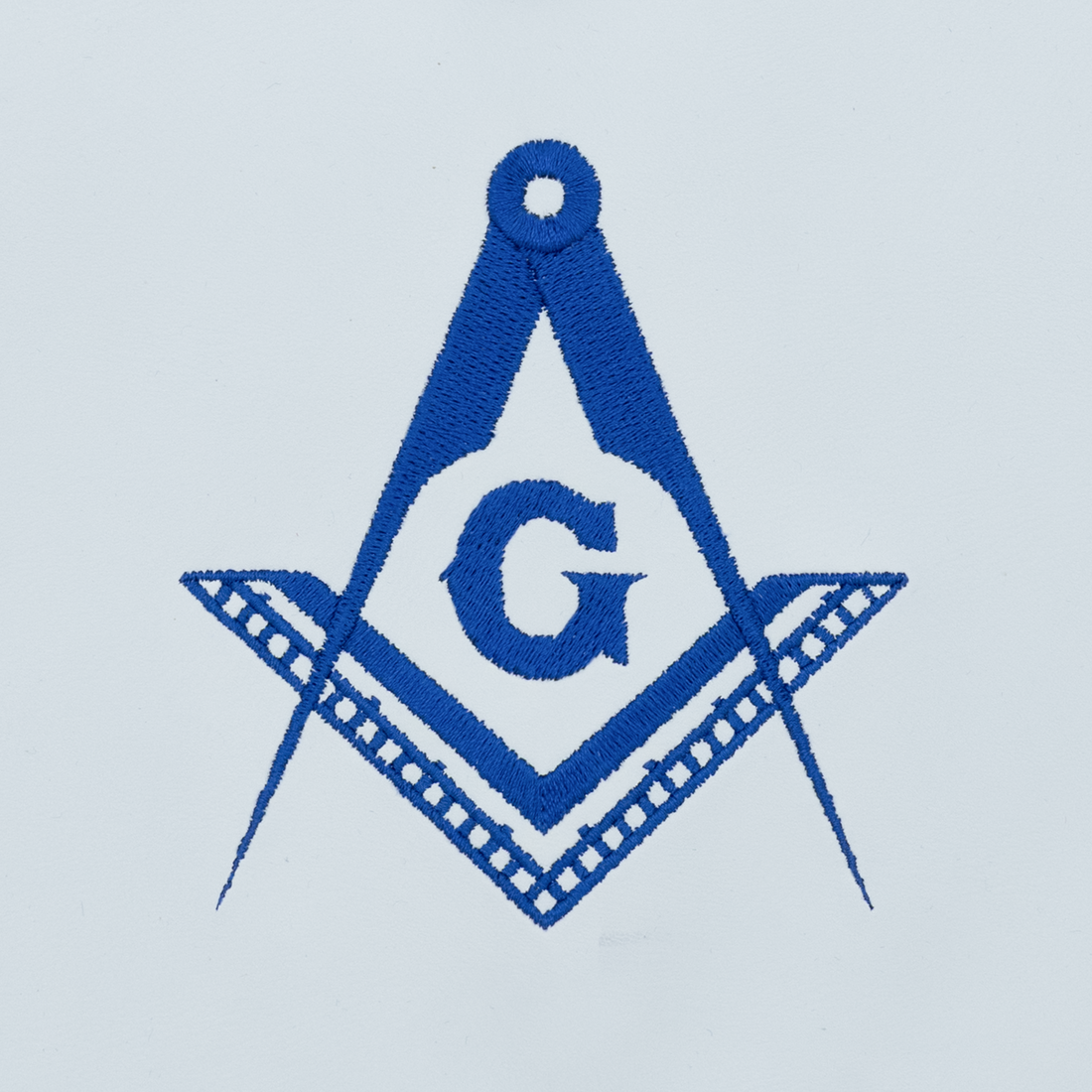 Master Mason Blue Lodge Apron – Machine Embroidered with Royal Blue Ribbon