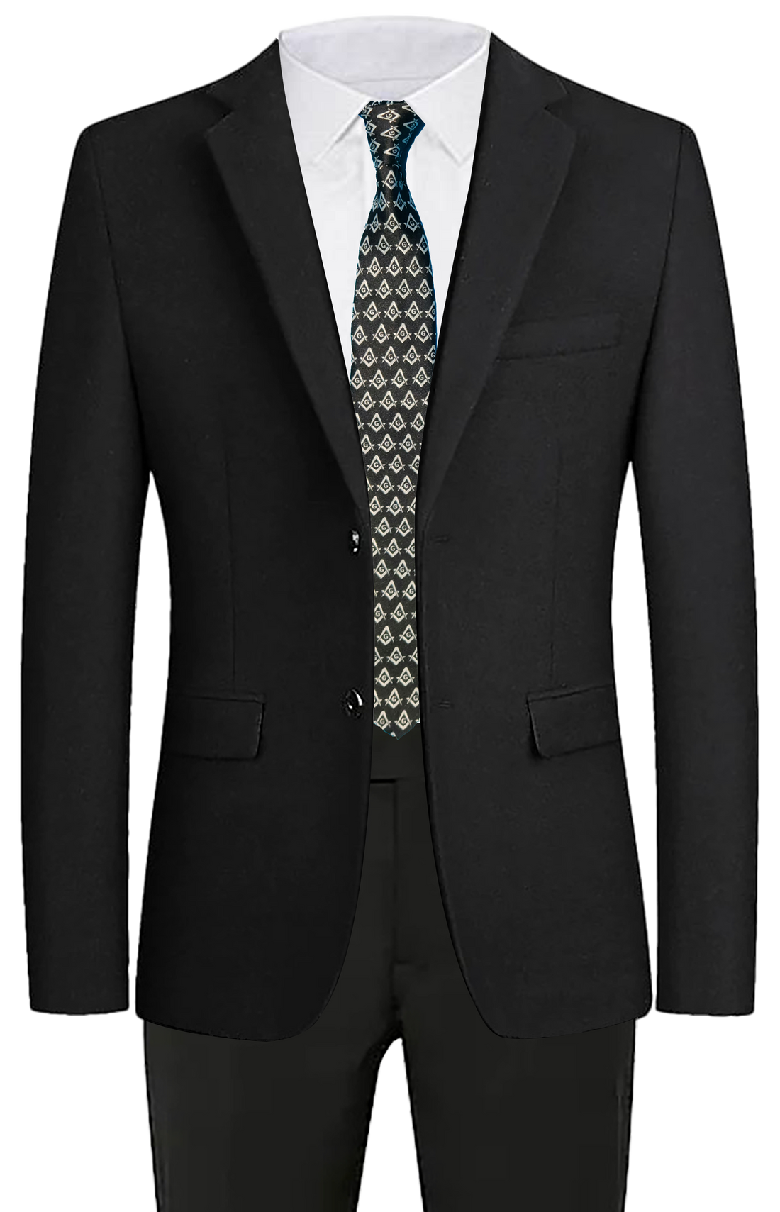 Masonic Black Tie - Square and Compass Design: Masonic Profession Collection
