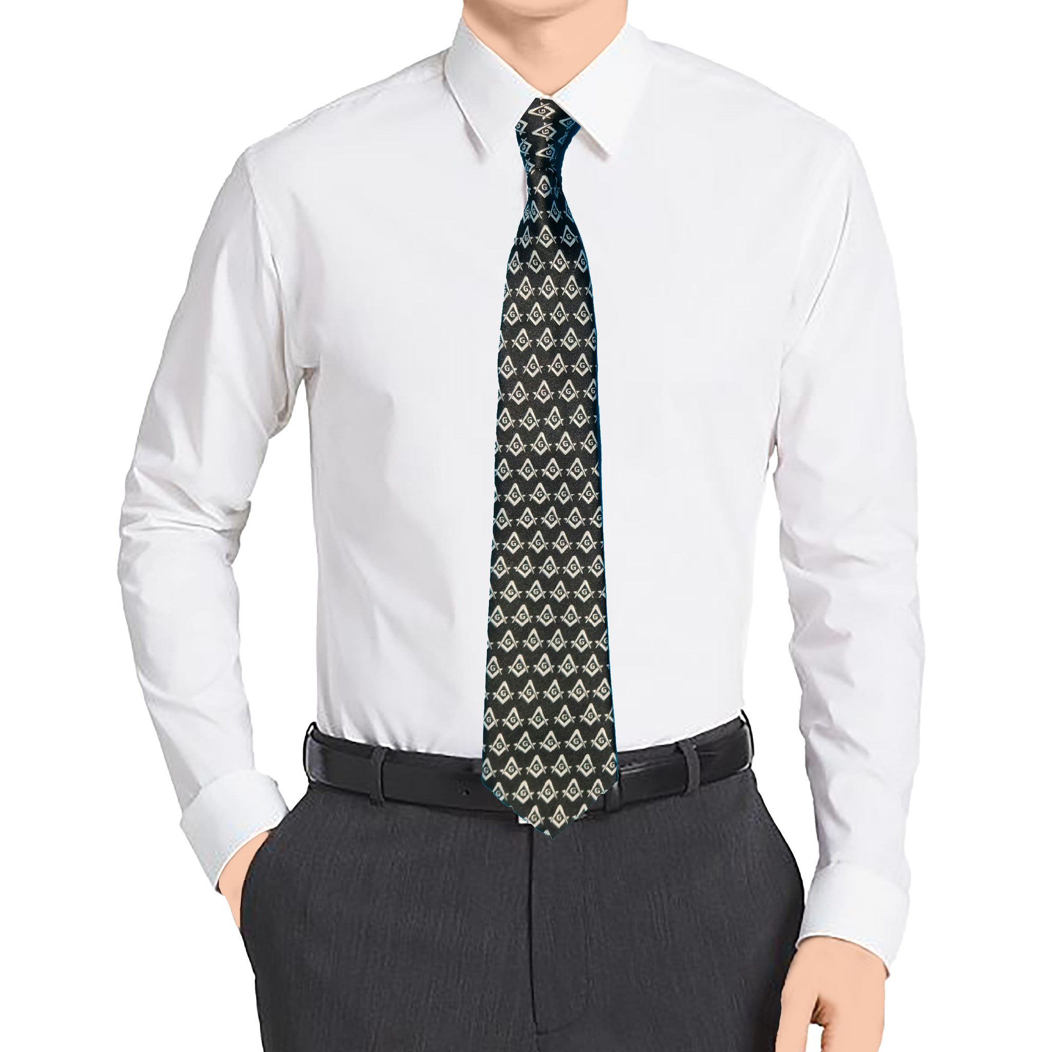 Masonic Black Tie - Square and Compass Design: Masonic Profession Collection
