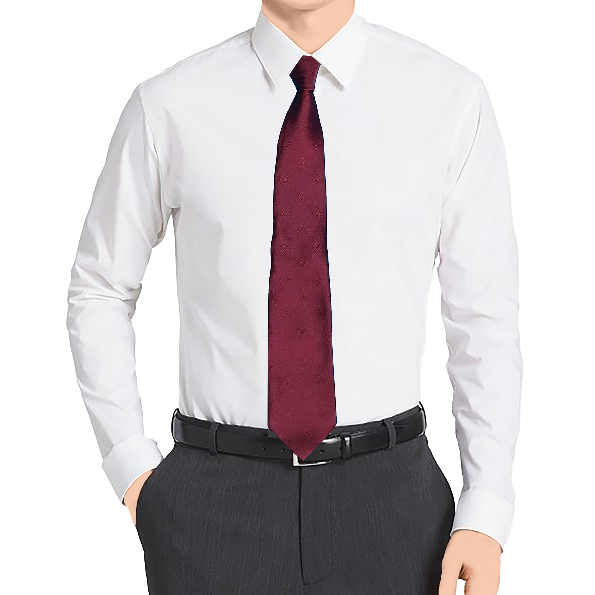 Masonic Burgandy Tie - Square and Compass Design: Masonic Profession Collection