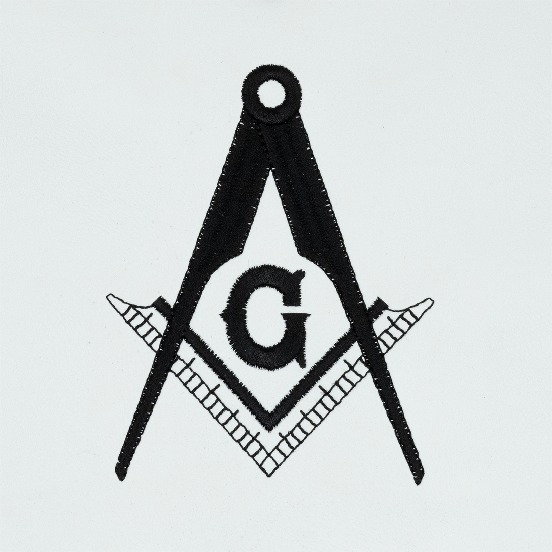 Masonic Funeral Apron with Embroidery – Genuine Lambskin, Black Ribbon Trim & All-Seeing Eye