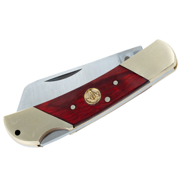 Safari Razer PW 3.25” Handmade and Satin Hand-Polished Coping Blade Knife with Red Pakkawood Handle
