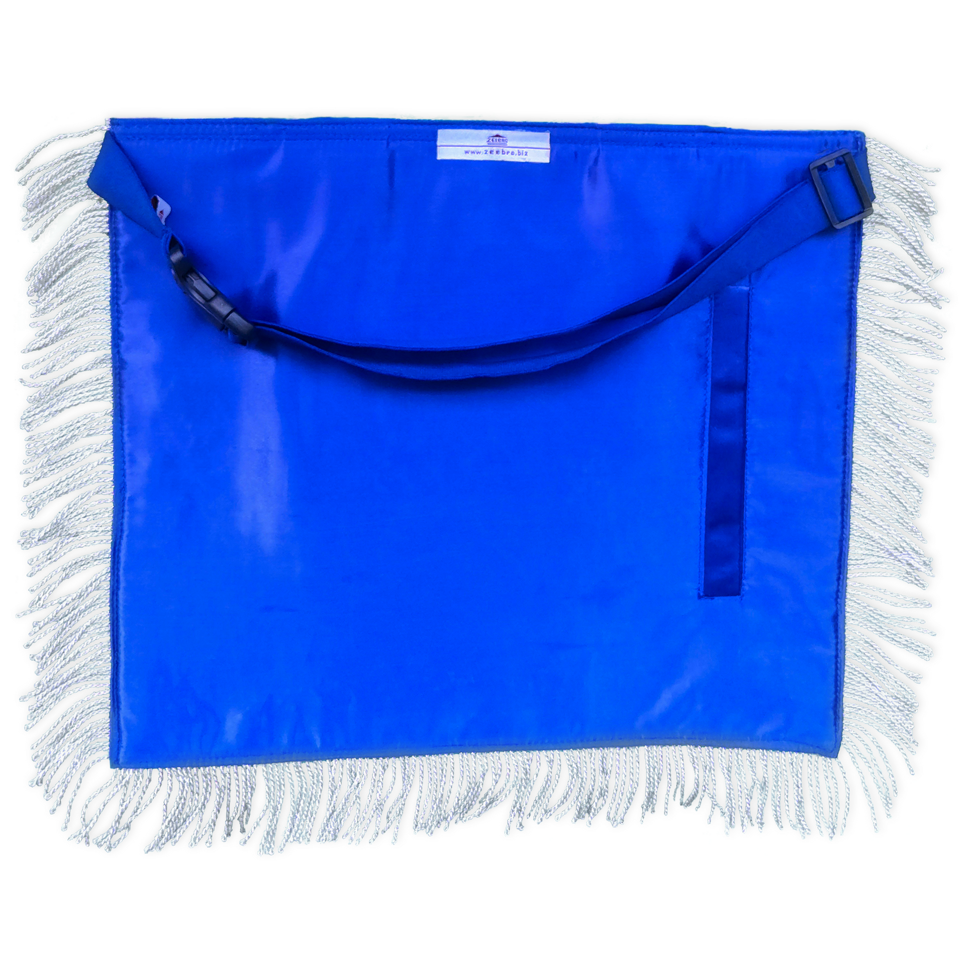 Elegant Masonic apron with adjustable elastic belt and side-release buckle for a secure fit