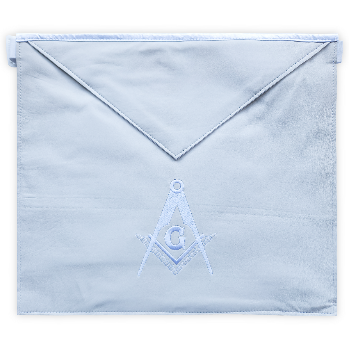 Master Mason Pattern Subtle Master Mason White Lambskin Apron – Machine-Embroidered Masonic Emblem ...