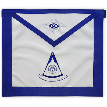 Past Master Masonic Apron | Machine Embroidered Past  Master Symbol - Royal Blue Ribbon & Elegant Detailing