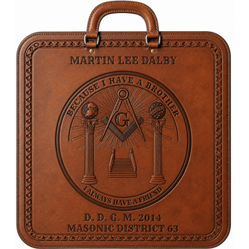 Customized Texas-Size Hand-Tooled Brown Leather Apron Case