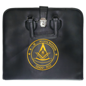 Customized Past Master Apron Case – Personalized Embroidery, Faux Leather Exterior & Optional Velvet Lining