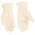 Plain unembroidered buff leather Masonic dress gloves for Knights Templar uniform compliance and formal inspections.