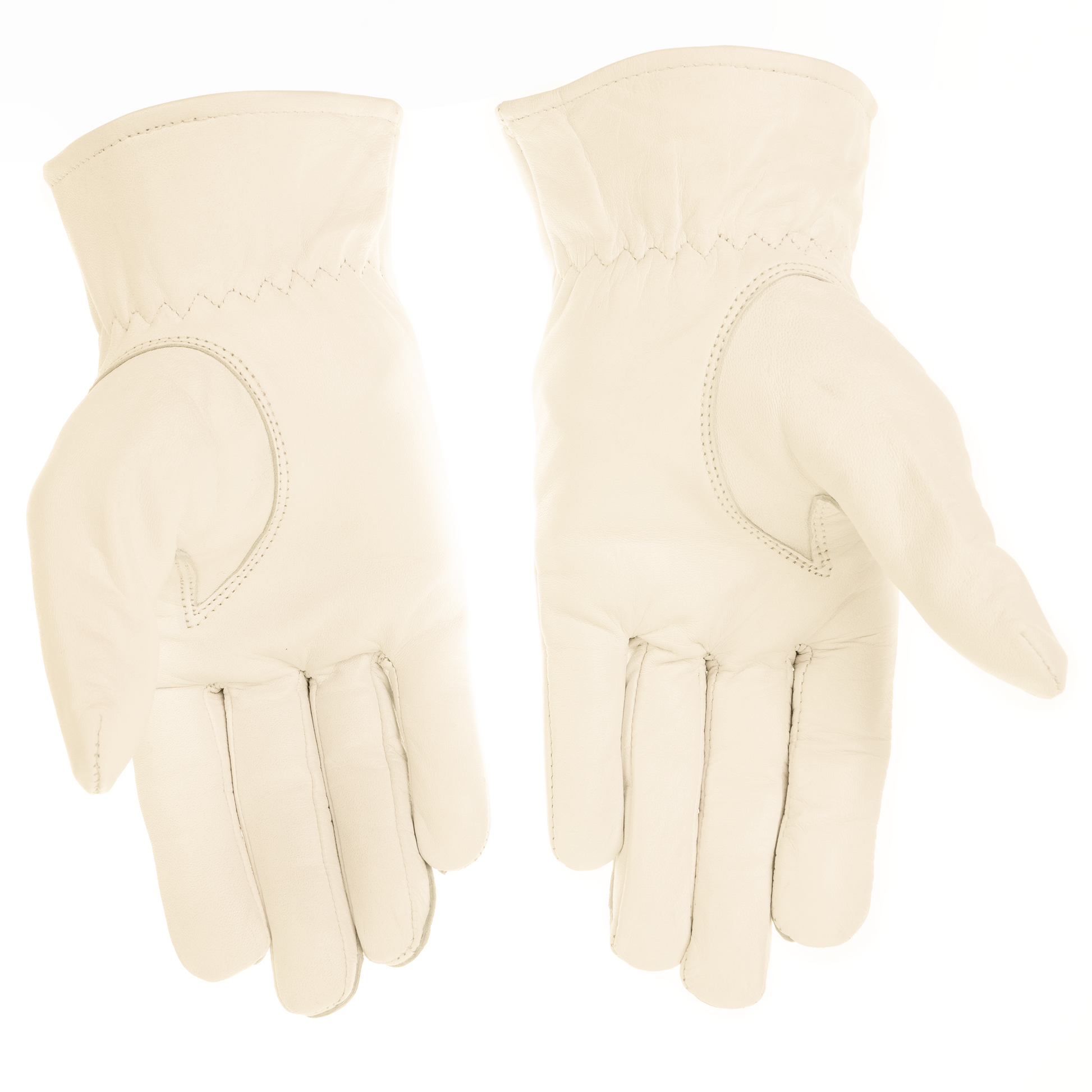 Plain unembroidered buff leather Masonic dress gloves for Knights Templar uniform compliance and formal inspections.