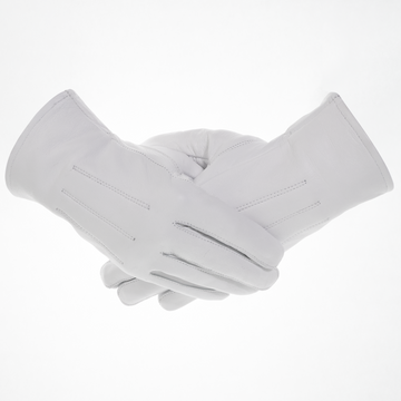 Plain Unlined White Lambskin Leather Gloves – Elegant Masonic Dress Gloves