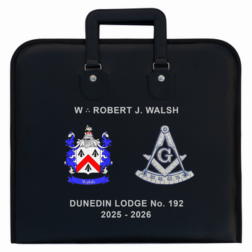 Customized Past Master Apron Case | Past Master Emblem and Irish Family Crest