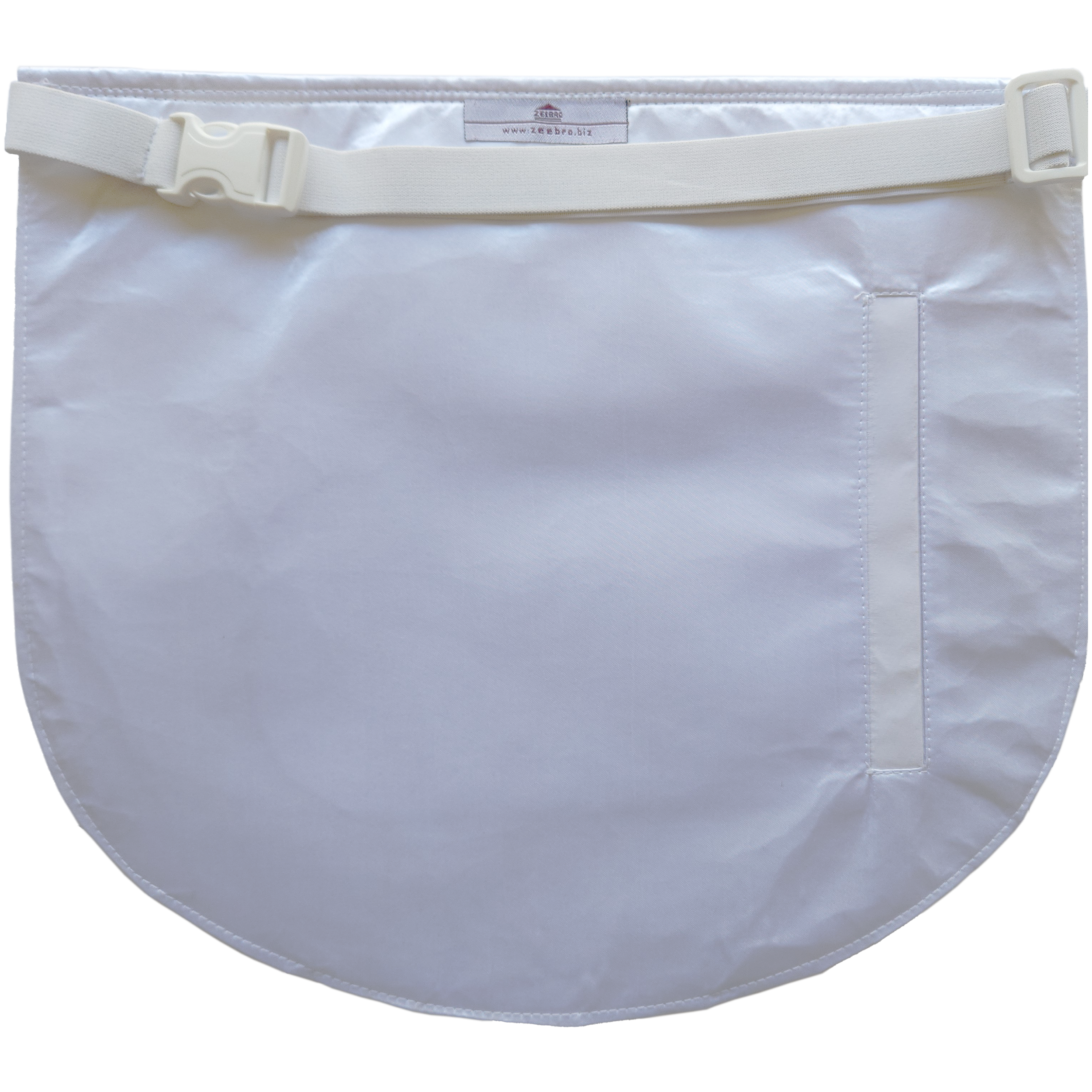 Masonic Candidate - White Lambskin Rounded Apron with Elastic Belt and Buckle