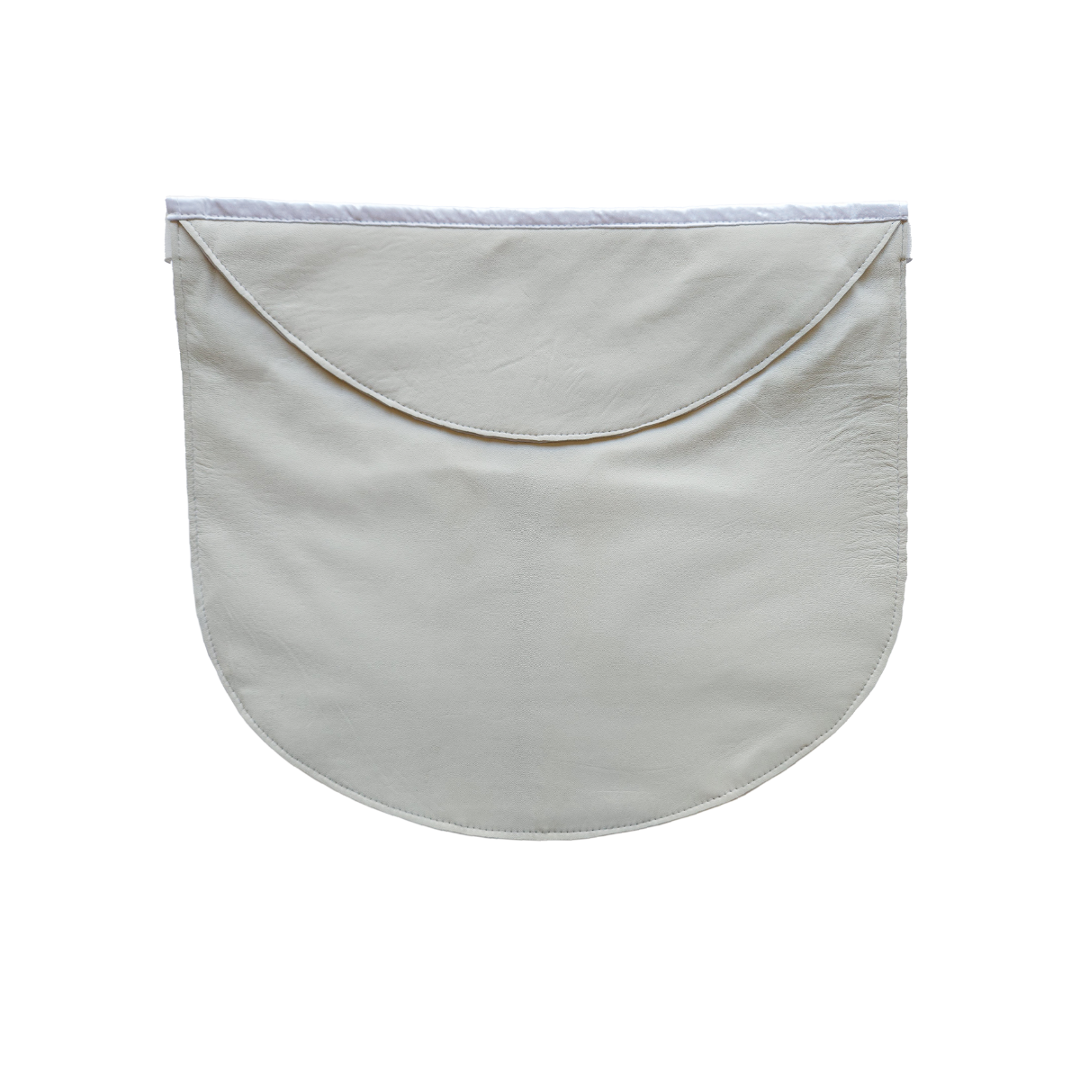 Masonic Candidate - White Lambskin Rounded Apron with Elastic Belt and Buckle