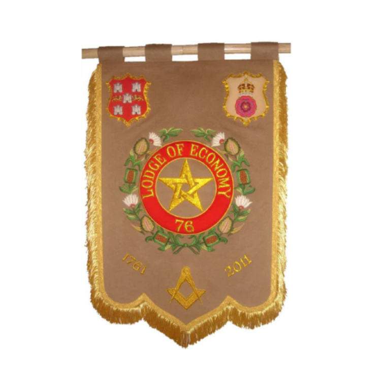 Hand Embroidered Masonic Lodge Banner