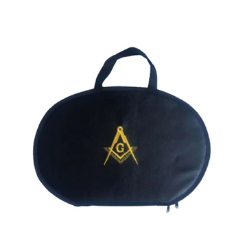 Masonic Collar Case - Machine Embroidery on Black Faux Leather