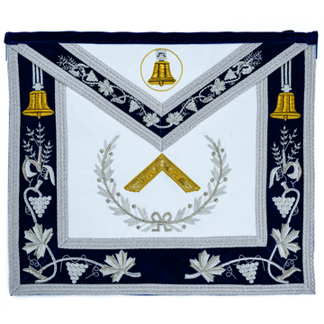 Occidental Lodge No. 72 Officers' Apron Set | Silver and Gold Bullion Hand-Embroidered Aprons