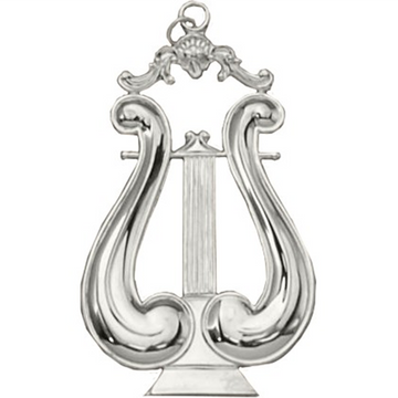 Musician Jewel – Lyre, silver Masonic officer jewel