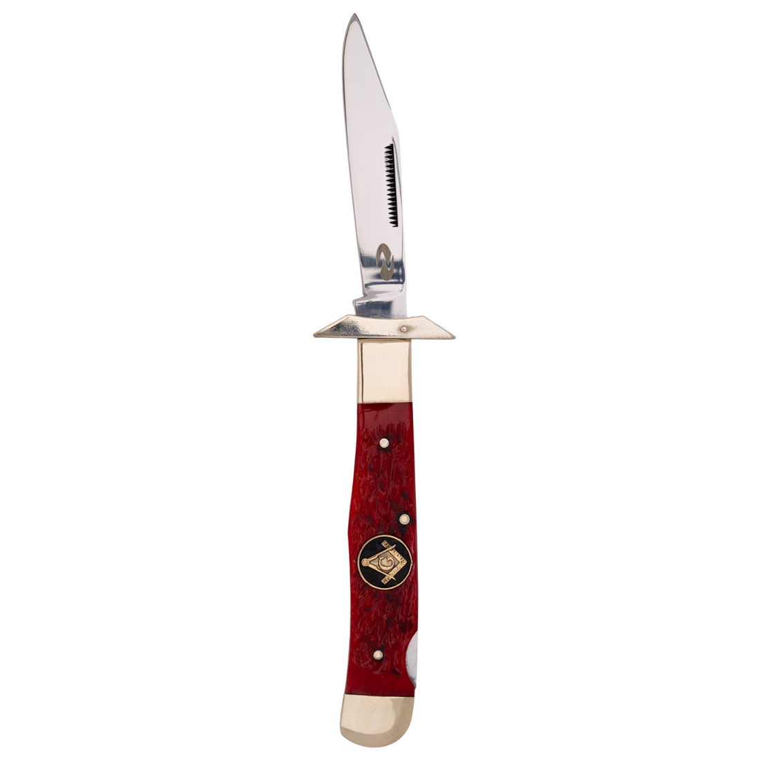 Cougar Claw RBJ 4.5”, Handmade and Hand-Polished Pen Clip Blade Knife with Red Jigged Bone Handle