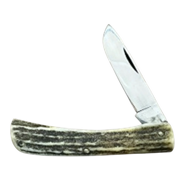 Mess Master SH 3.5” Handmade and Hand-Polished Sheepfoot Blade Knife with Genuine Stag Horn Handle