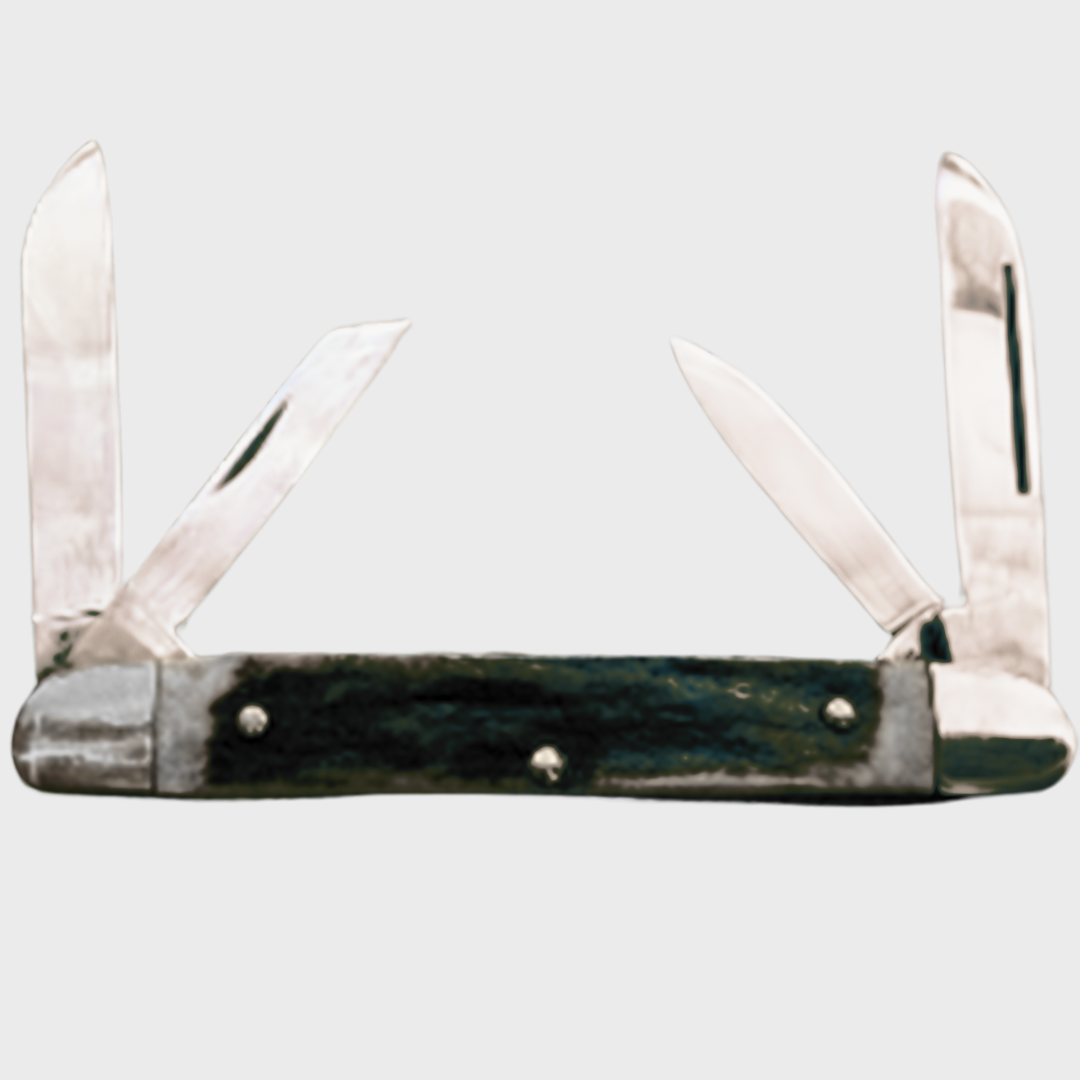 Explorer’s Congress SH 3.5” Multi-Blade Handmade and Hand-Polished Knife with Genuine Stag Horn Handle