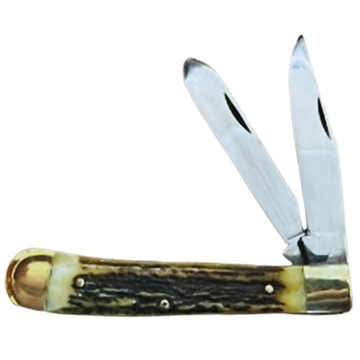 Heritage Trapper SH 4.24” Multi-Blade Handmade and Hand-Polished Pocket Knife with Genuine Stag Horn Handle